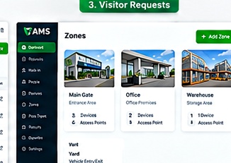 Visitor requests — VAMS interface screenshot