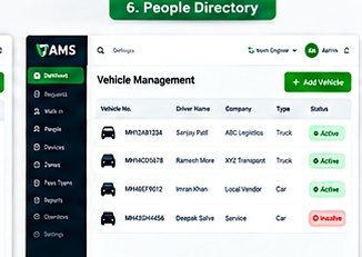Provision a visitor — VAMS interface screenshot